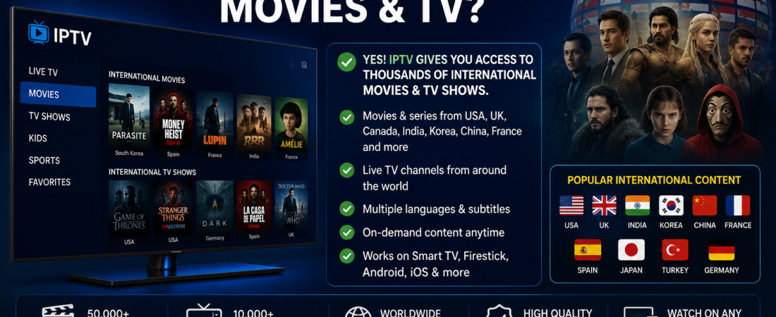 Can I use IPTV for watching international movies and TV?